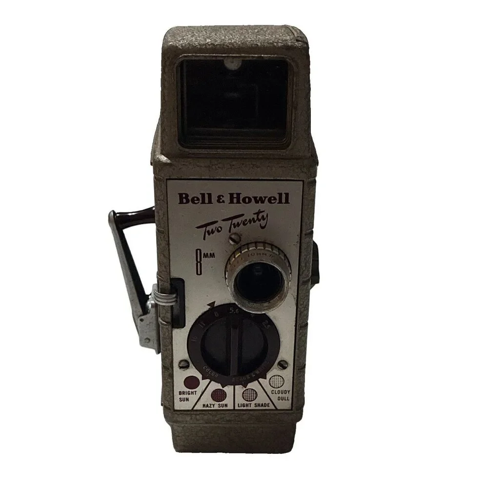 Vintage Bell & Howell Two-Twenty 8mm Movie Camera 10mm Lens Working Tested